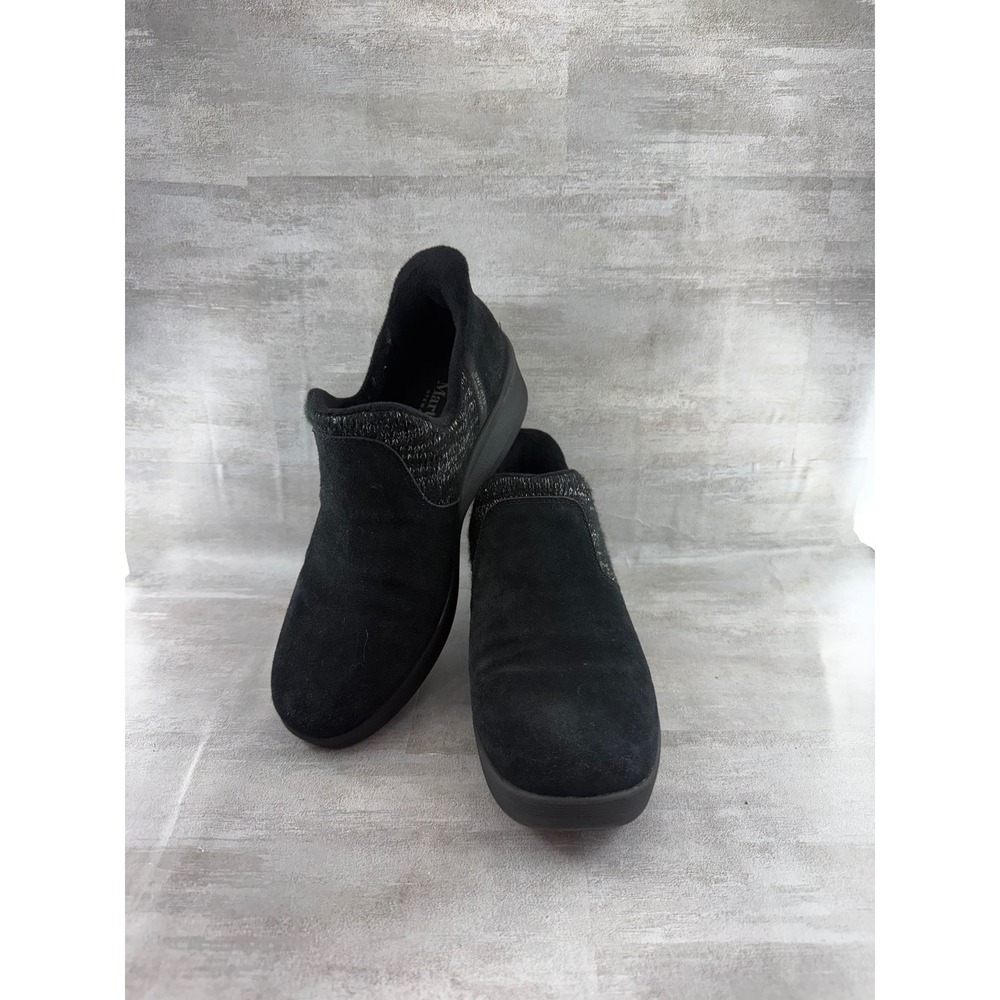 Skechers Martha Stewart Slip-ins Black Suede Wedge Ankle Boots 188022 Women Sz 8